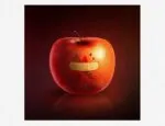 apple with wound and bandage