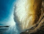 A close-up of an ocean wave.