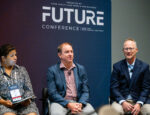 From left to right: Tammy Tenton, vice president, clinical and compliance at Avid Health at Home; Jeff Salter, CEO of Caring Senior Service; Dan Deak, CEO of Home Halo.